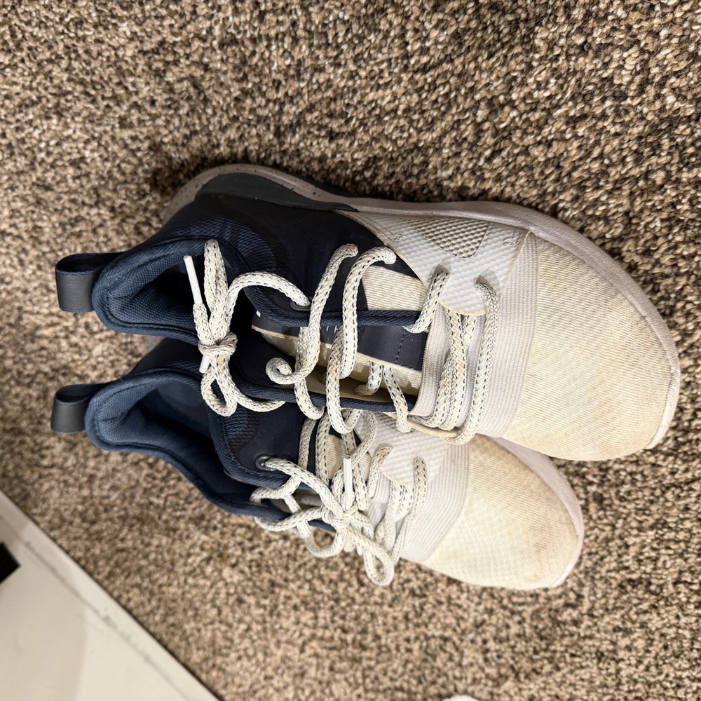 Under Armour Cream and Blue Athletic Shoes